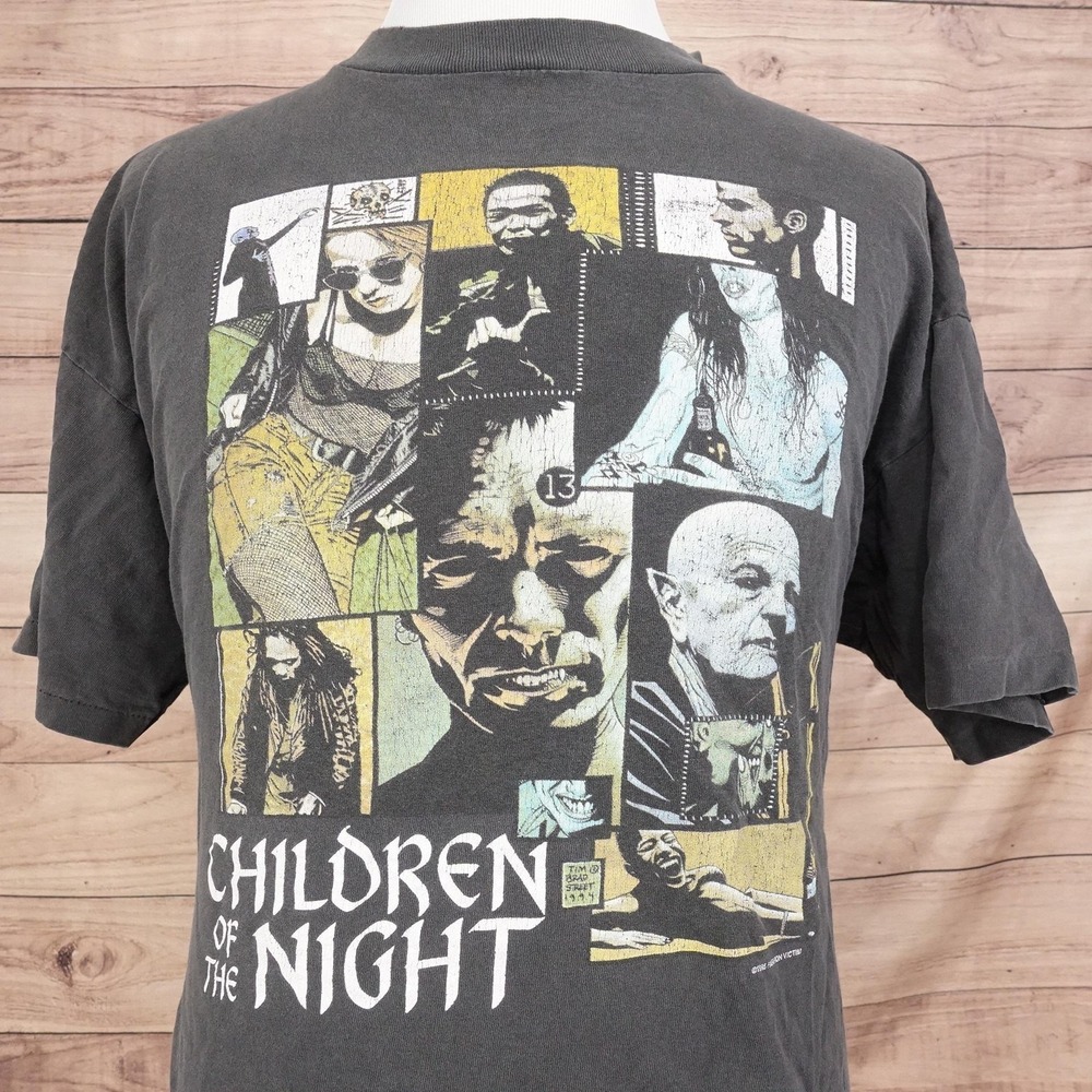 Vintage Fashion‎ Victim Children Of The Night Shirt Mens 2XL Gray Horror T-Shirt